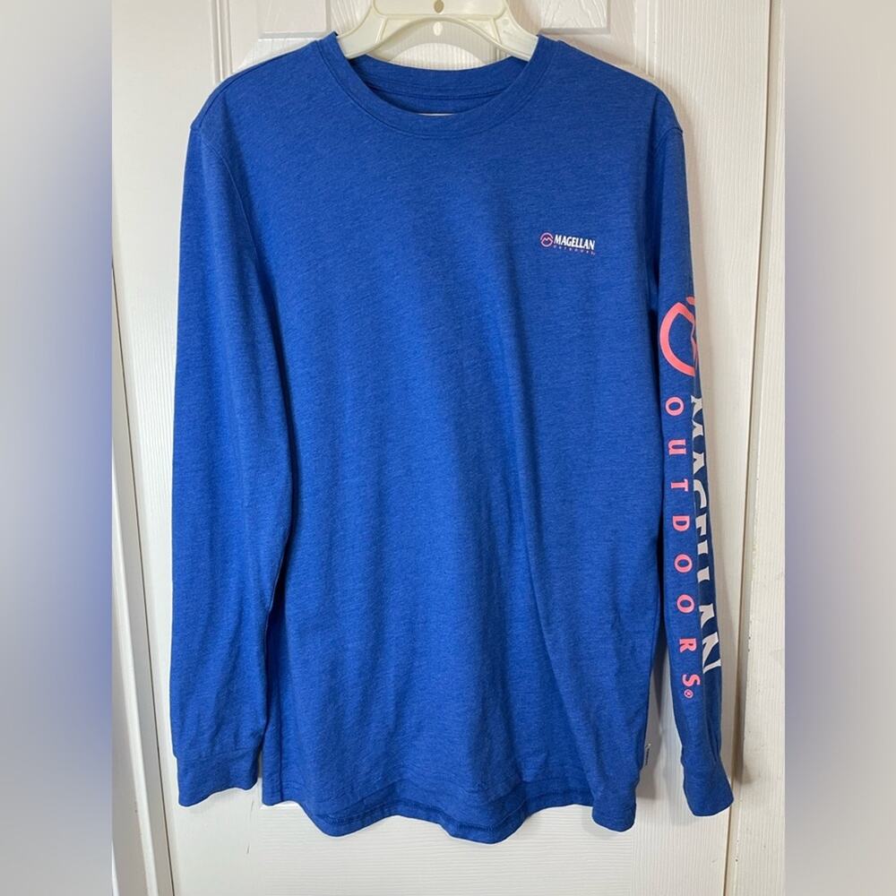 Magellan Outdoors T Shirt Medium Blue boyfriend fit Fishing Tee Medium